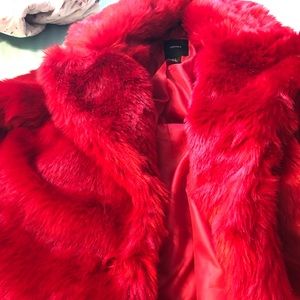 Red Faux Fur Coat